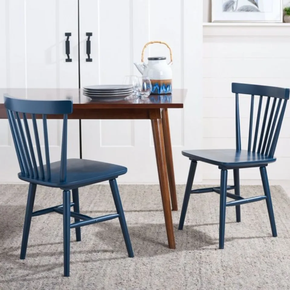 BOXED SAFAVIEH SET OF 2 WINONA SPINDLE BACK DINING CHAIRS (1 BOX)