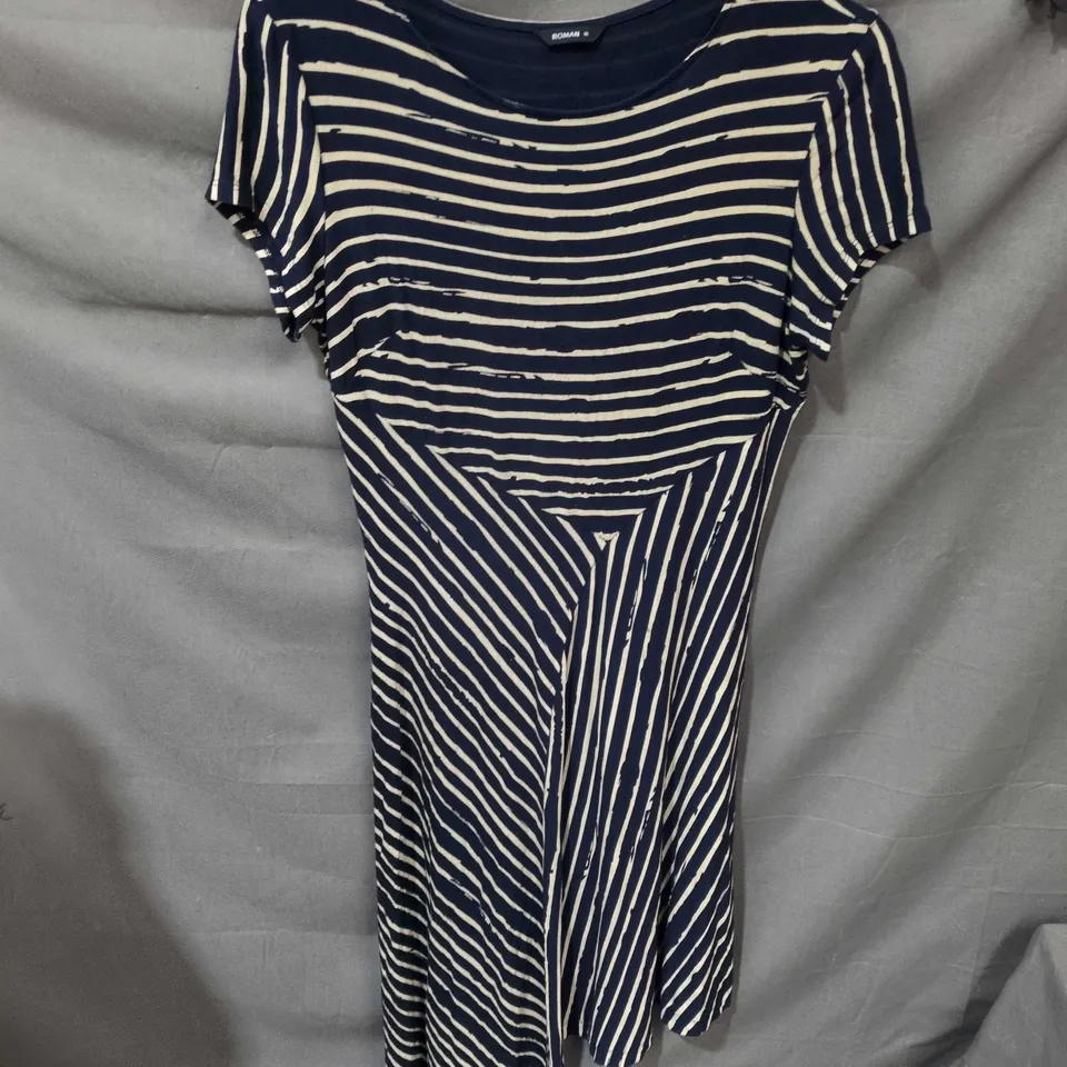 ROMAN WOMEN’S STRIPED DRESS, NAVY & WHITE, UK 16