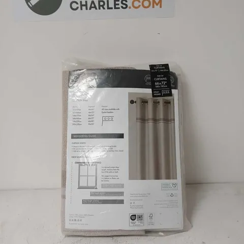 CATHERINE LANSFIELD MELLVILLE LINED CURTAINS 66 X 72 NATURAL