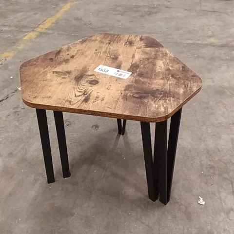DESIGNER WOODEN TWO TIER STACK SIDE TABLE