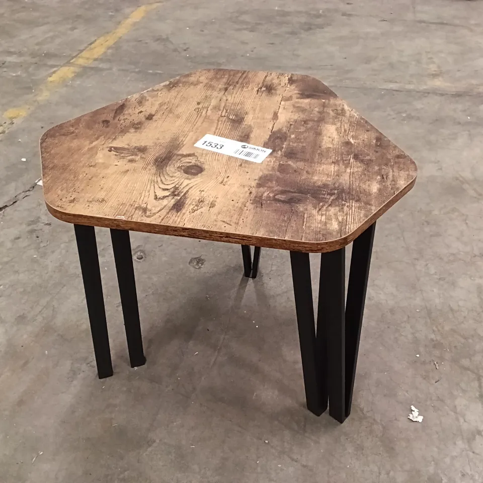 DESIGNER WOODEN TWO TIER STACK SIDE TABLE