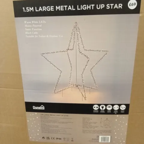 PALLET OF APPROXIMATELY 16 x LARGE METAL 1.5M LIGHT UP CHRISTMAS STARS