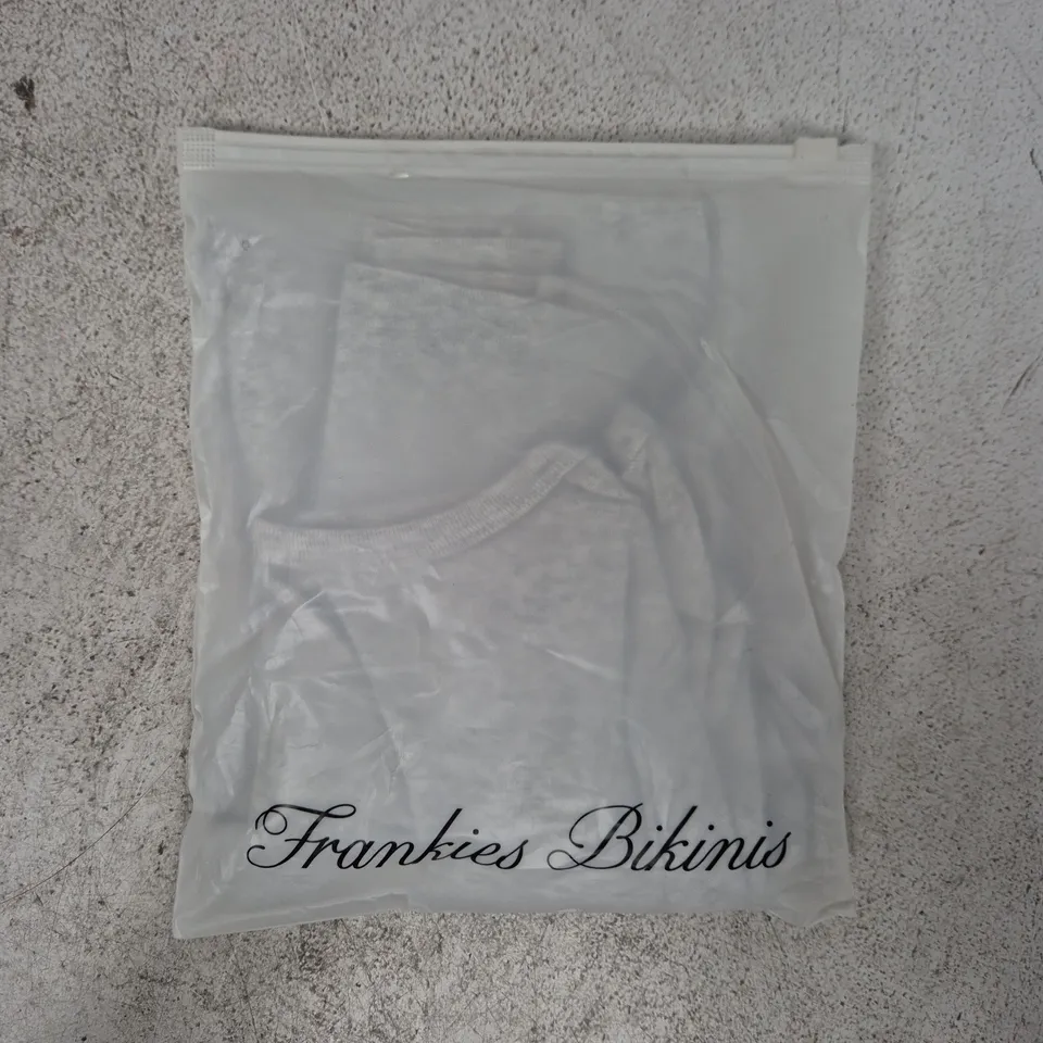 BAGGED FRANKIES BIKINIS NICK MESH TOP IN GREY SIZE SMALL
