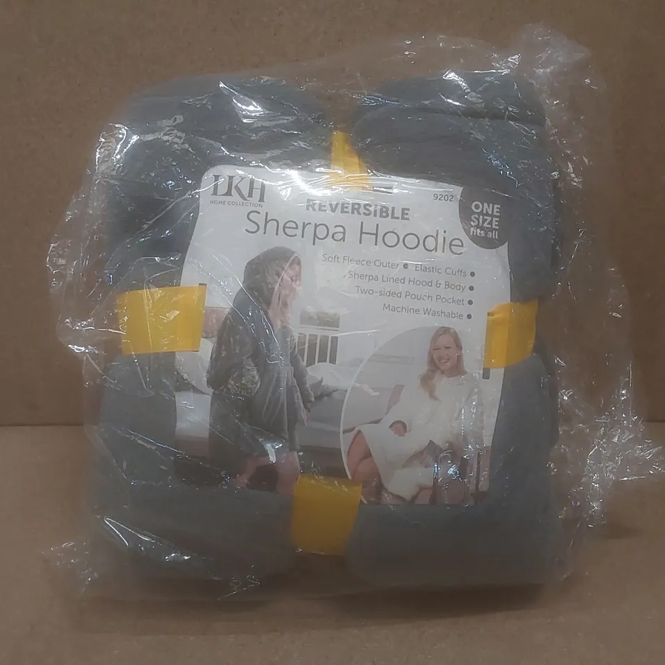 BRAND NEW BAGGED REVERSIBLE SHERPA HOODIE - CHARCOAL GREY