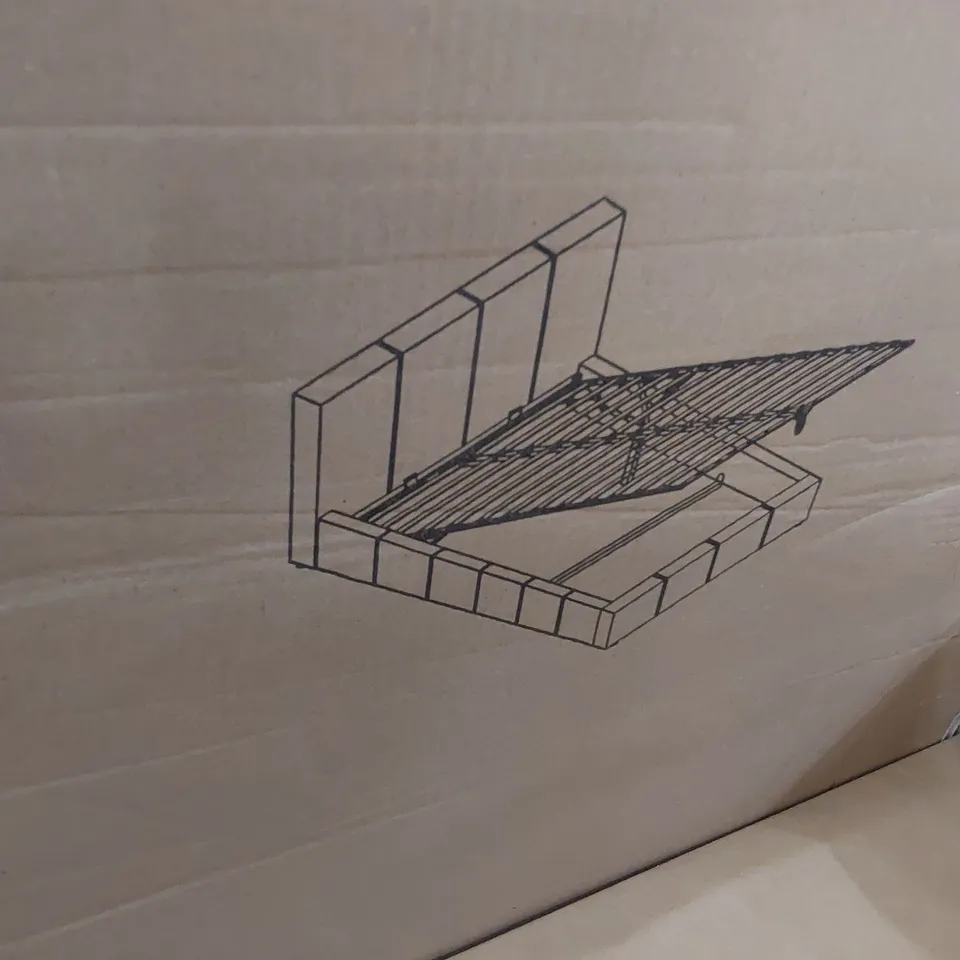 BOXED DESIGNER BERLIN 150cm BED FRAME BROWN FABRIC (2 boxes)