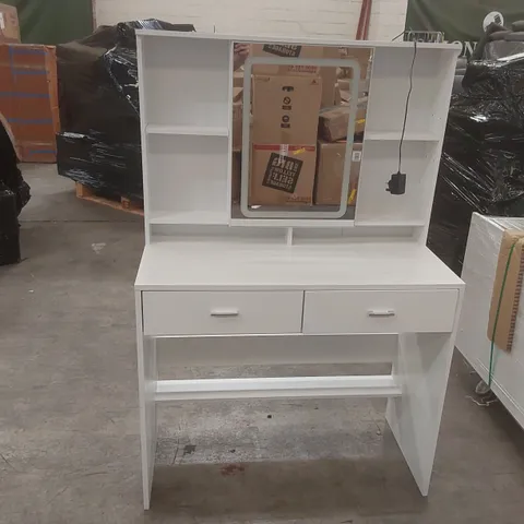 DRESSING TABLE WITH MIRROR CABINET 90CM LED LIGHT MAKEUP VANITY