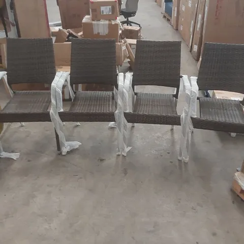 BOXED SET OF 4 ANTIGUA RATTAN DINING CHAIRS