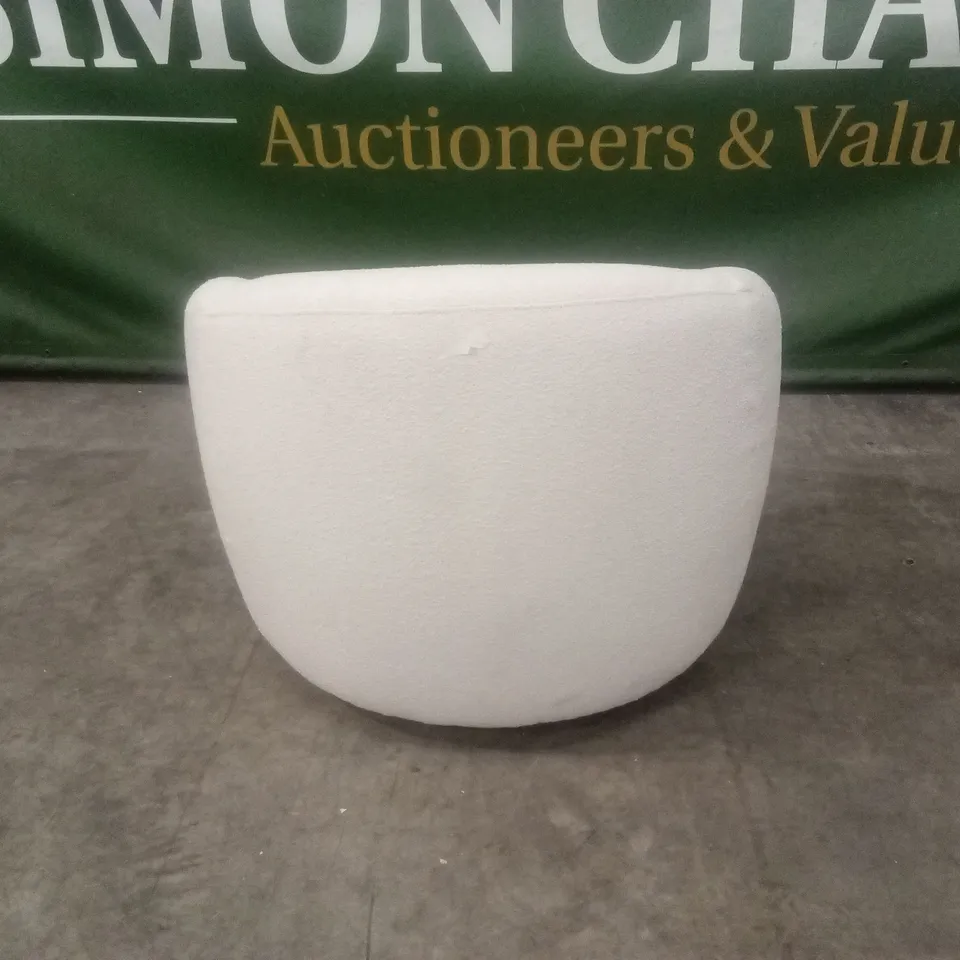 ROUNDI CURVED BOUCLE FABRIC ARMCHAIR - CREAM WHITE