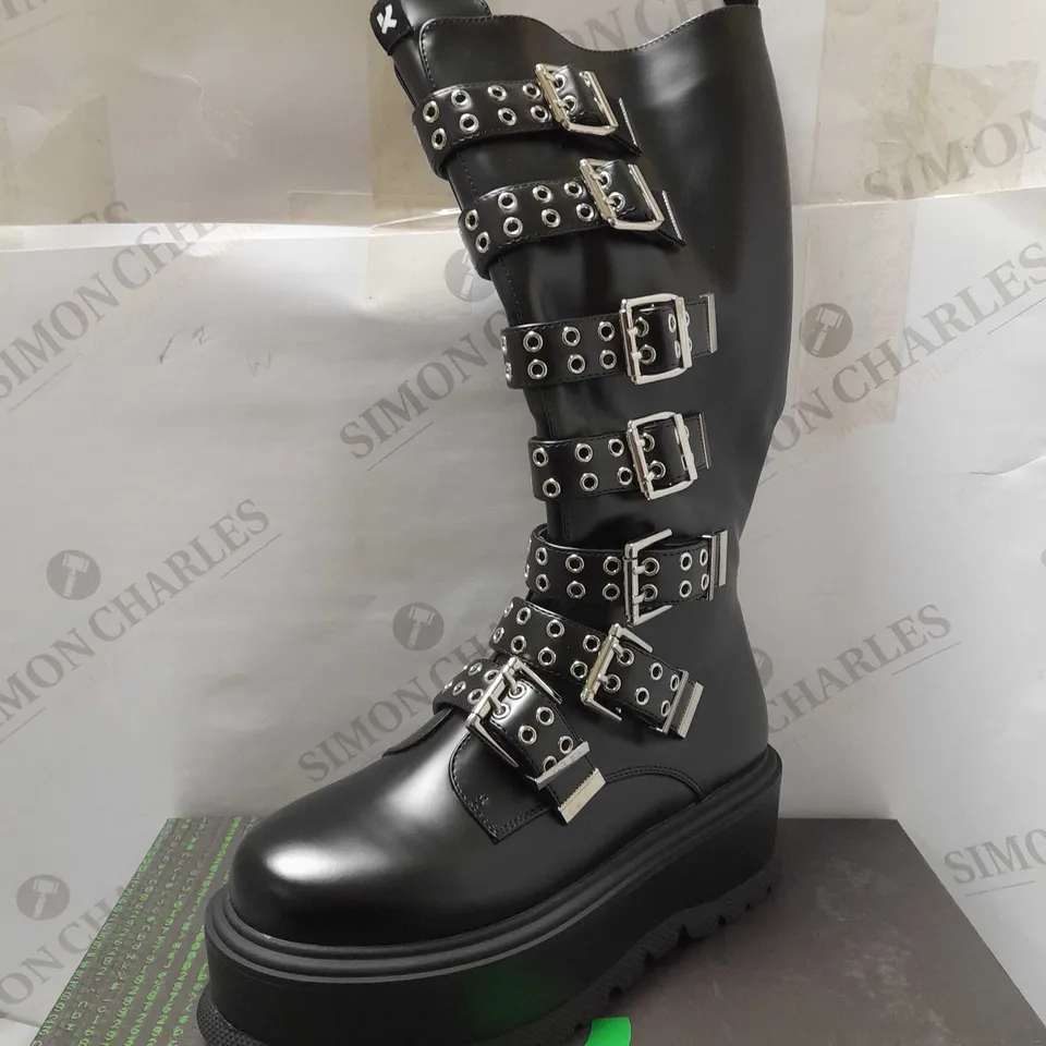 KOI HADRIAN COMBAT PLATFORM LONG BOOTS - SIZE 4