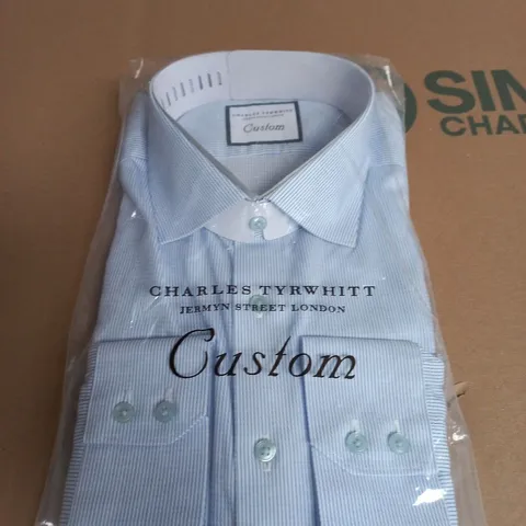 CHARLES TYRWHITT CUSTOM SHIRT – LIGHT BLUE PINSTRIPE, MEN'S DRESS SHIRT
