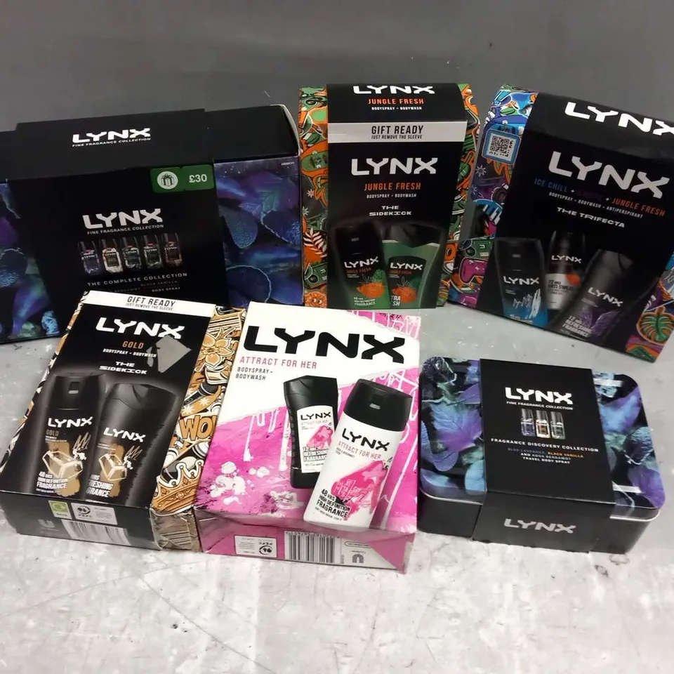 NINE ASSORTED LYNX GIFT SETS