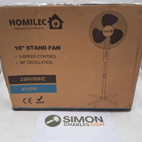 BOXED HOMILEC 16" STAND FAN