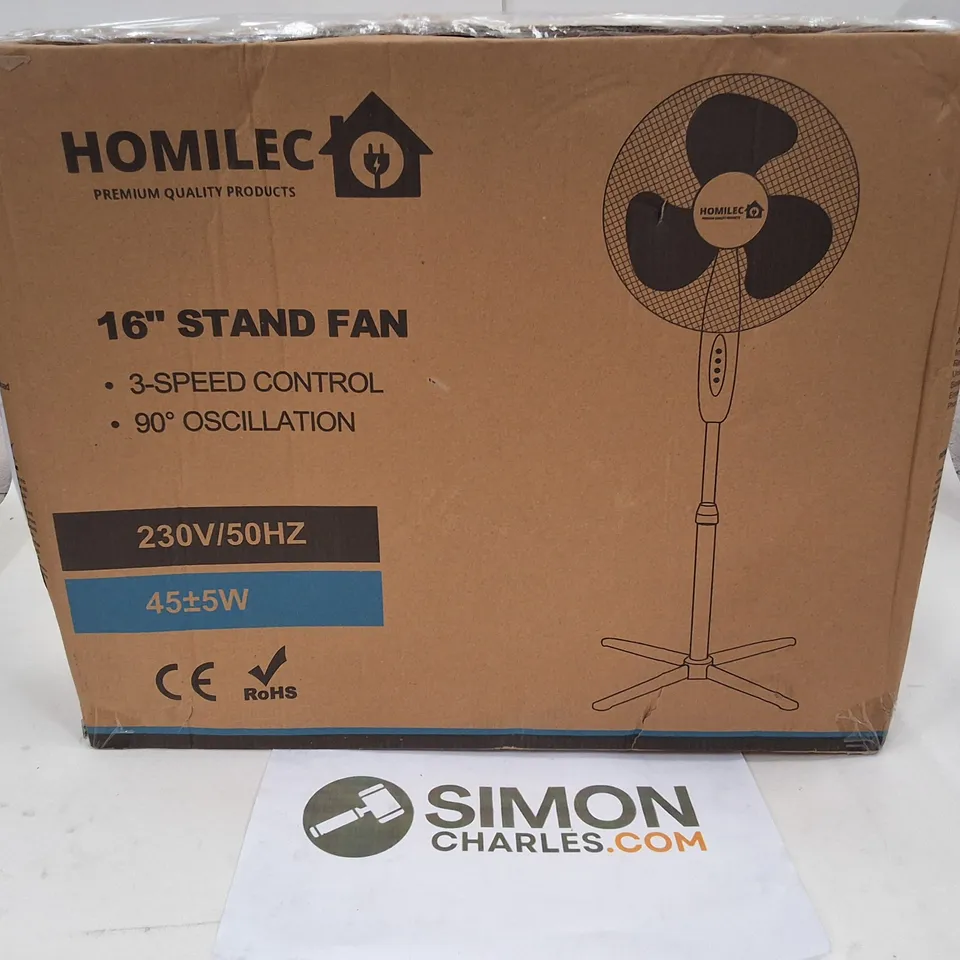 BOXED HOMILEC 16" STAND FAN