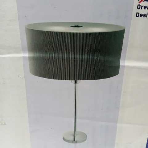 BOXED SEARCHLIGHT DRUM PLEAT 2 LIGHT TABLE LAMP