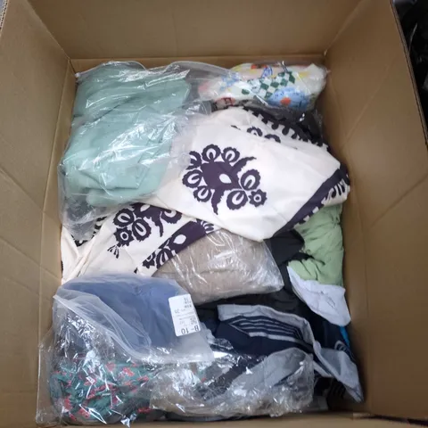 ASSORTED CLOTHING LOT – MIXED GARMENTS IN BOX (CLOTHING, SHOES & ACCESSORIES)