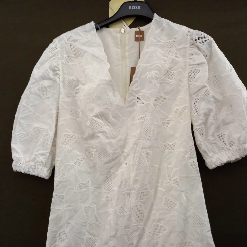 BOSS DENNICE DRESS IN WHITE - SIZE 6