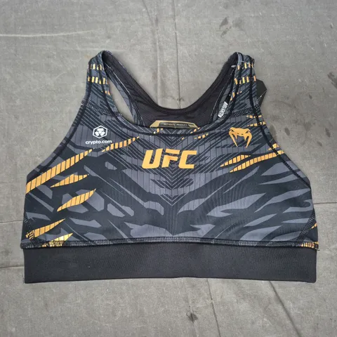 UFC FUSION BY VENUM - AUTHENTIC FIGHT NIGHT SPORT BRA, BLACK/GOLD, SIZE S
