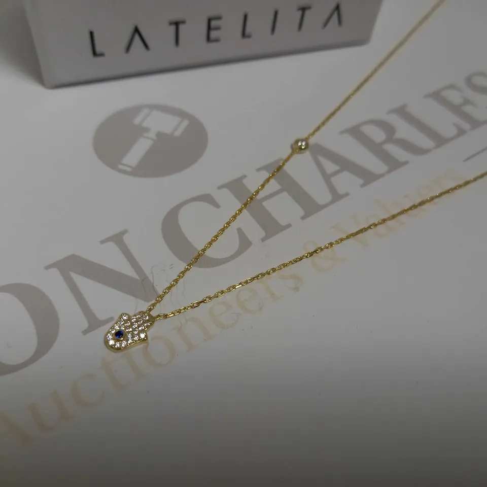 LATELITA PETITE EYE OF HAMSA NECKLACE