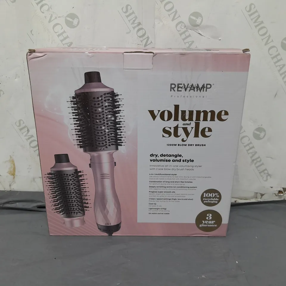 BOX OF 4 REVAMP PROFESSIONAL VOLUME AND STYLE 1200W BLOW DRY BRUSH INNOVATIVE ALL IN ONE VOLUMISONG STYLER 