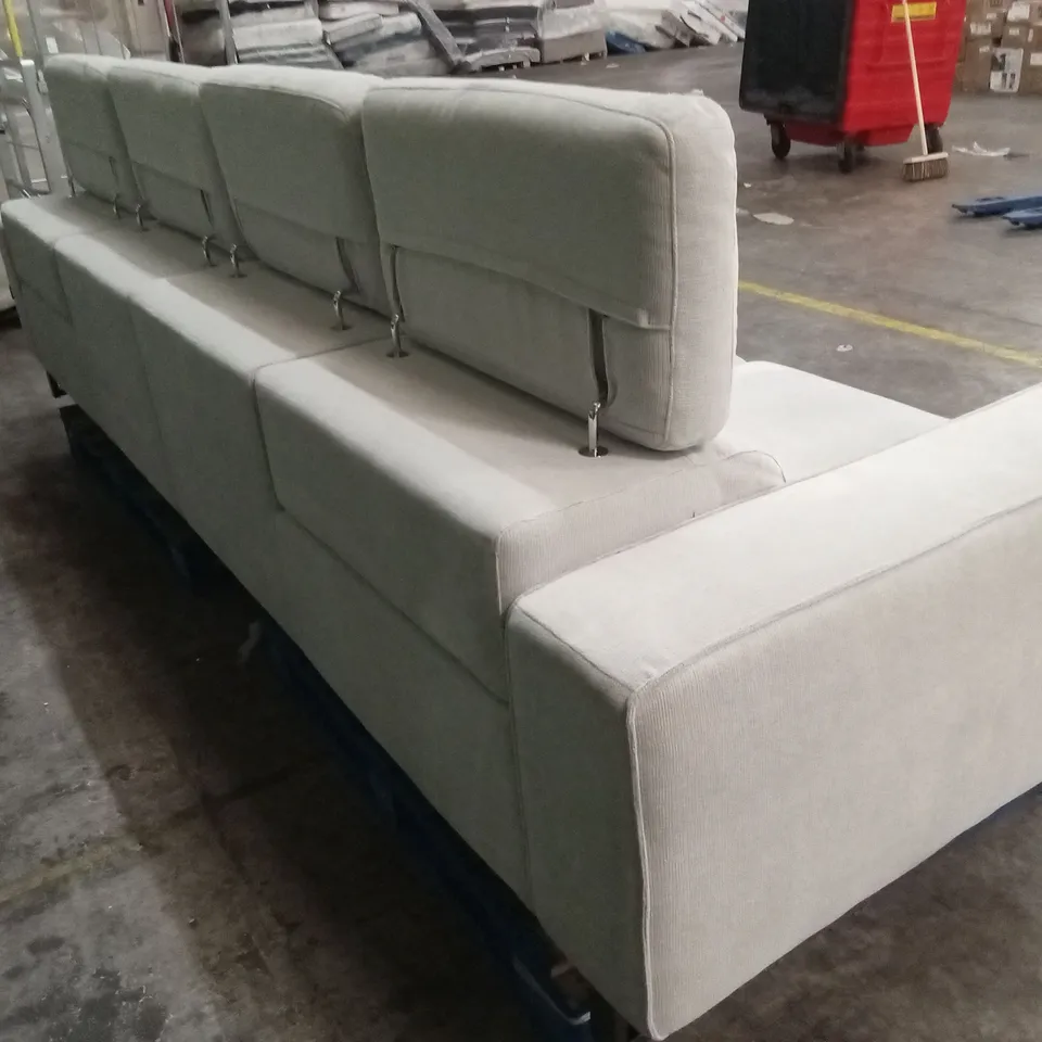 QUALITY DESIGNER ITALIAN MADE AGUSTO LARGE 4 SEATER FABRIC ELECTRIC RECLINER SOFA