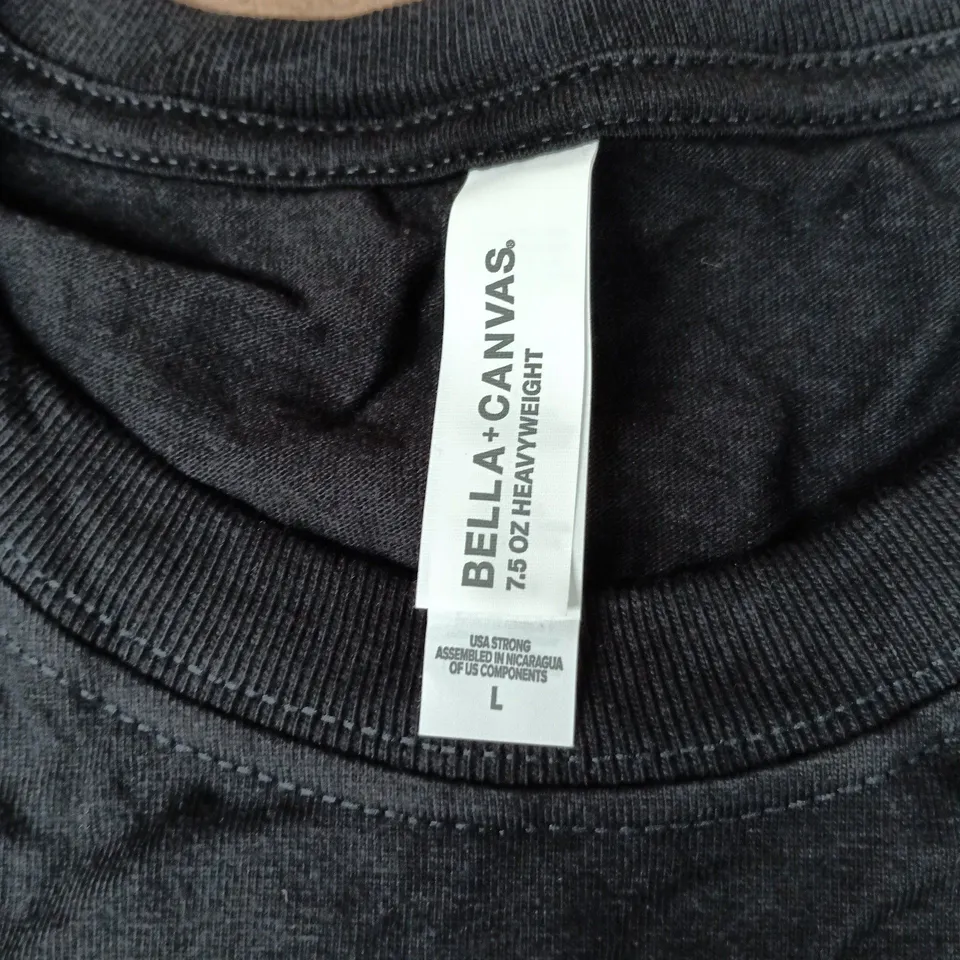 BELLA+CANVAS BLACK T-SHIRT 7.5 OZ HEAVYWEIGHT – SIZE L