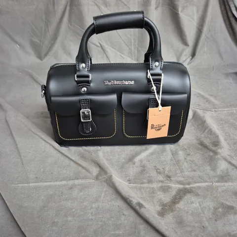 Dr. Martens Black Leather Satchel Bag with Front Pockets