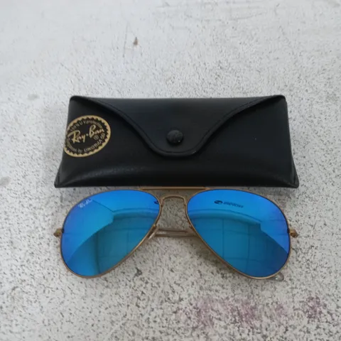 RAY-BAN ROUND METAL SUNGLASSES – ARISTA BLUE MIRROR