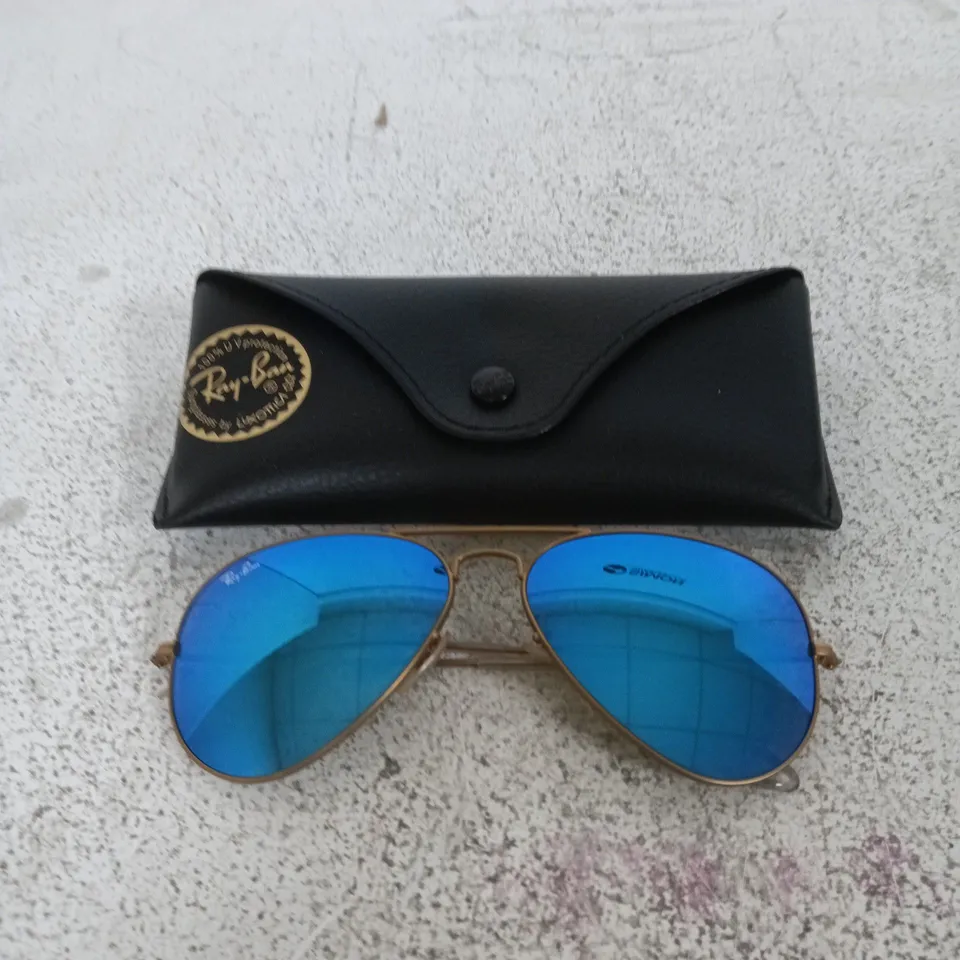 RAY-BAN ROUND METAL SUNGLASSES – ARISTA BLUE MIRROR