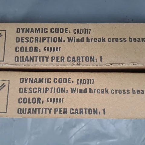 SET OF 2 WIND BREAK CROSS BEAMS IN COPPER - COLLECTION ONLY