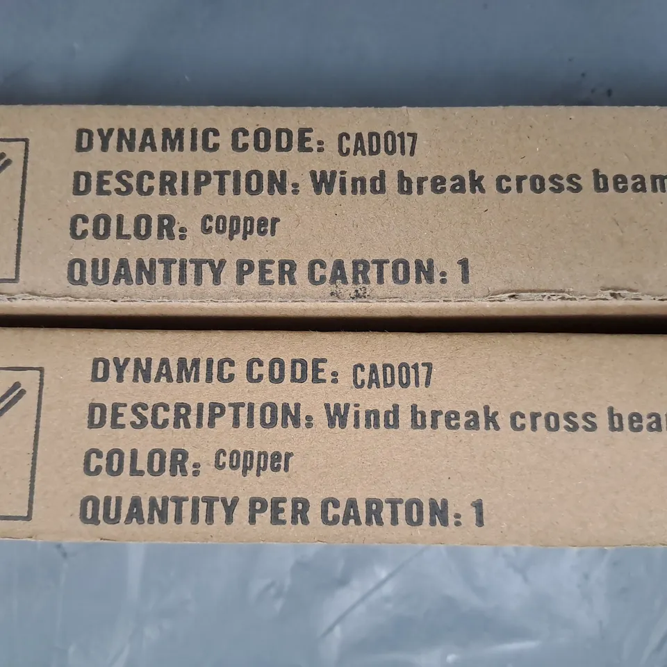 SET OF 2 WIND BREAK CROSS BEAMS IN COPPER - COLLECTION ONLY