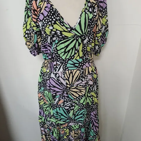 OLIVER BONAS V-NECK DRESS IN MULTI - UK 10