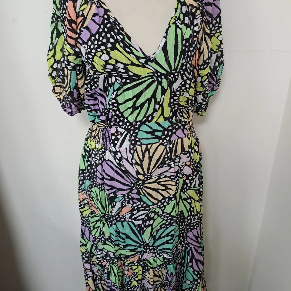 OLIVER BONAS V-NECK DRESS IN MULTI - UK 10