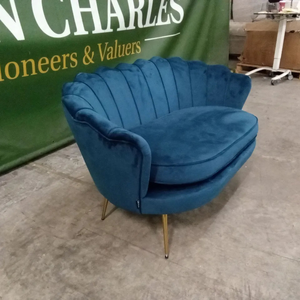 QUALITY DESIGNER MCQUIRE LOVESEAT SOFA - BLUE