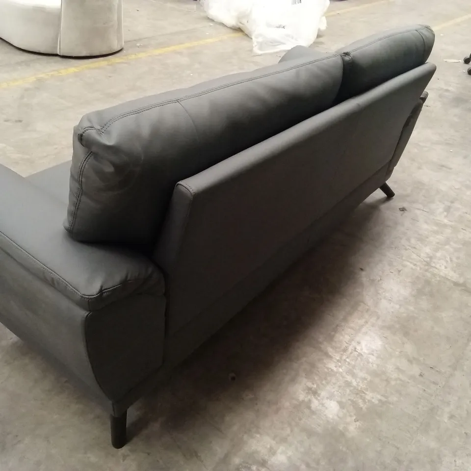 ALENA GREY FAUX LEATHER SOFA 