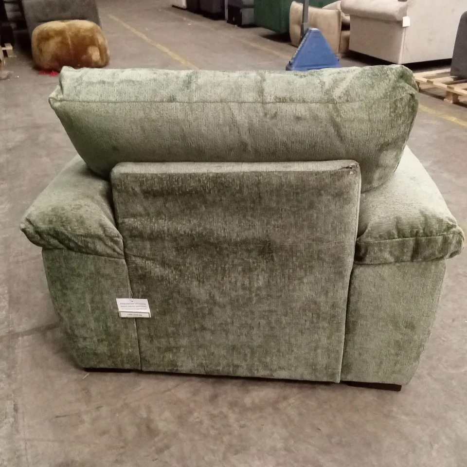 SALERNO STANDARD BACK FABRIC ARMCHAIR - OLIVE GREEN RRP £449