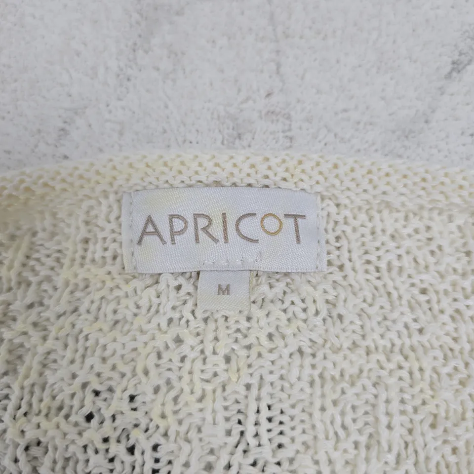 APRICOT WOMEN'S CREAM KNIT SWEATER WITH POCKET, SIZE M