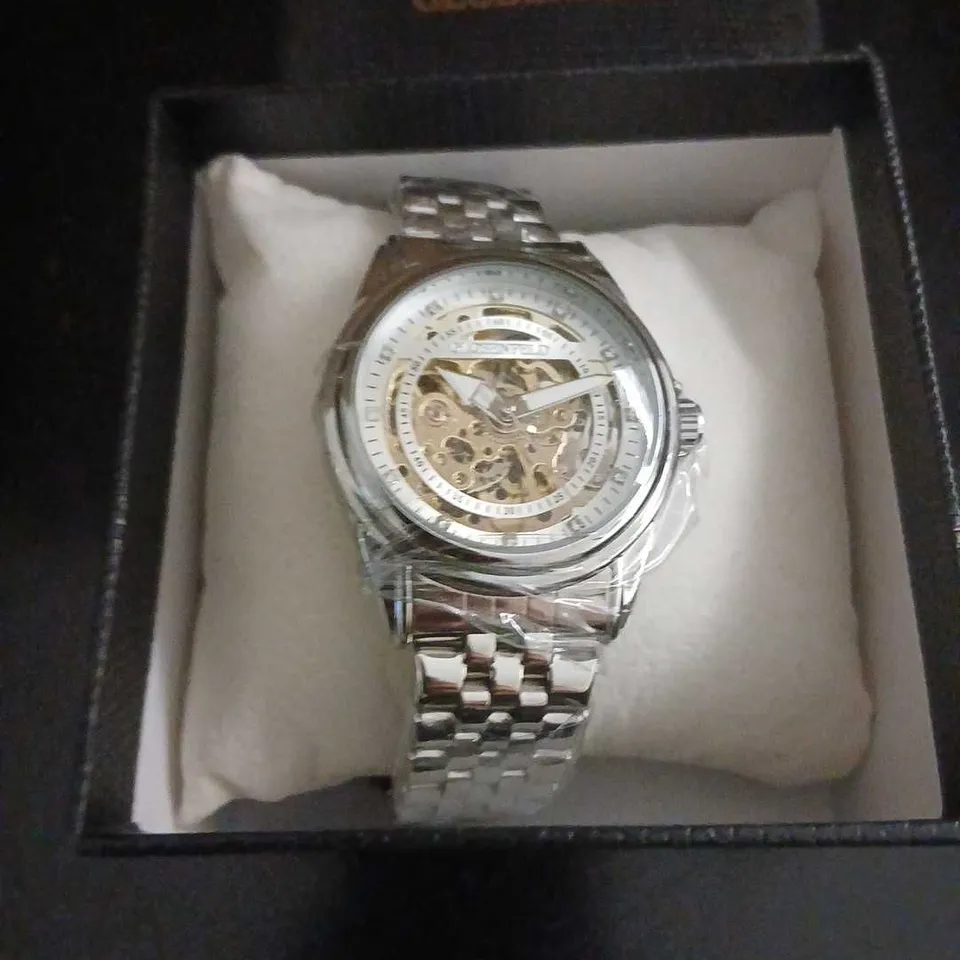 GLOBENFELD SKELETON STAINLESS STEEL WATCH – BOXED