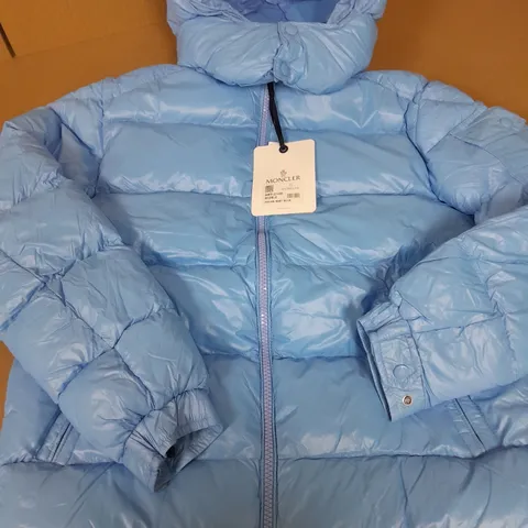 BAGGED BABY BLUE MONCLER COAT SIZE 2