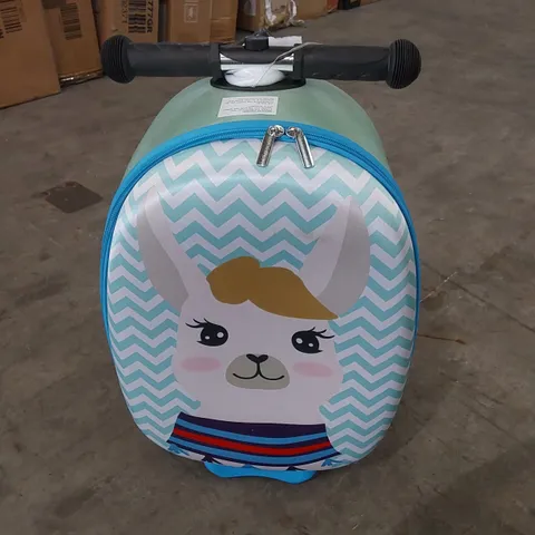 CHILDREN'S SUITCASE WITH FOLD DOWN SCOOTER