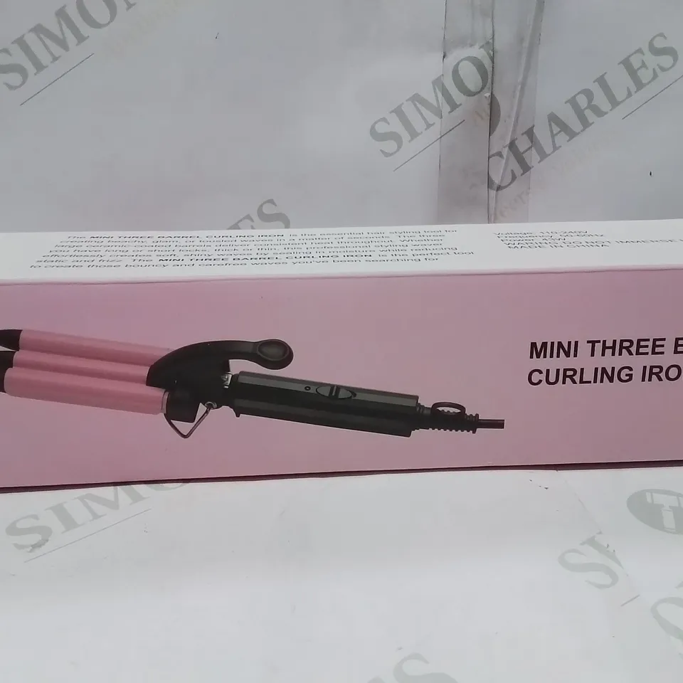 BOXED MINI THREE BARREL CURLING IRON