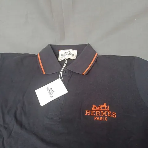 HERMES PARIS LOGO POLO SHIRT - SIZE XL