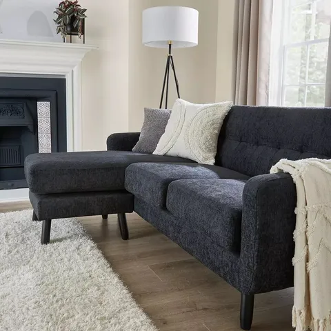 BOXED OSLO REVERSIBLE FABRIC CHAISE SOFA - SLATE (1 BOX)