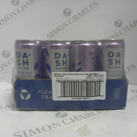 SEALED DASH WATER BLACKCURRANT 12X330ML