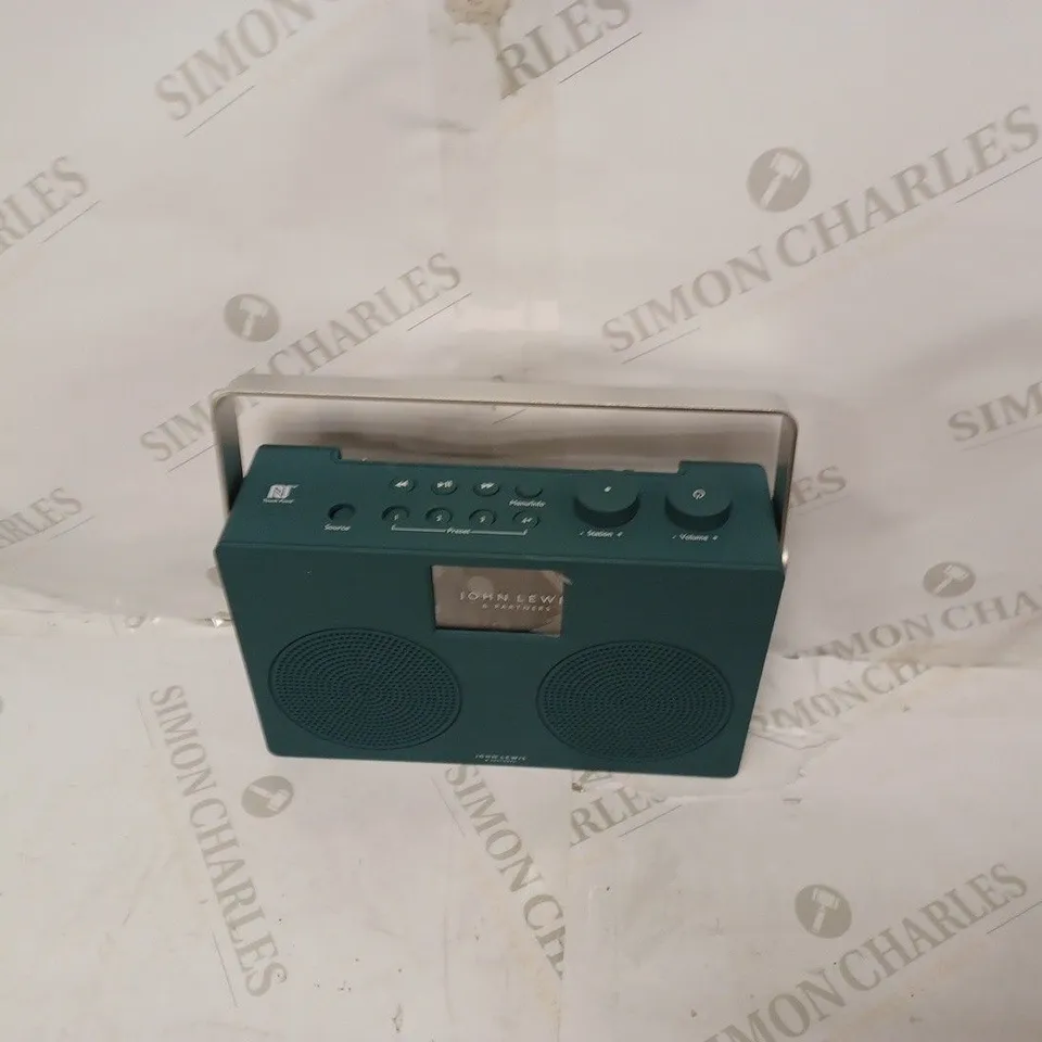 JOHN LEWIS SPECTRUM DOUBLE PORTABLE DAB+/FM DIGITAL RADIO, MALLARD