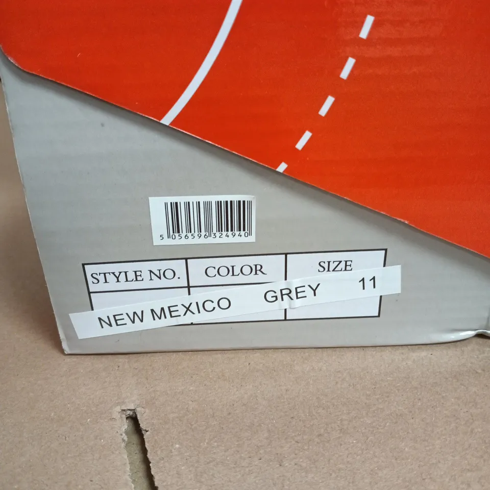 BOXED PAIR OF URBAN JACKS NEW MEXICO GREY TRAINERS – SIZE 11