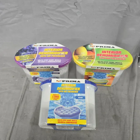 APPROXIMATELY 25 PRIMA INTERIOR DEHUMIDIFIERS IN VARIOUS SCENTS  