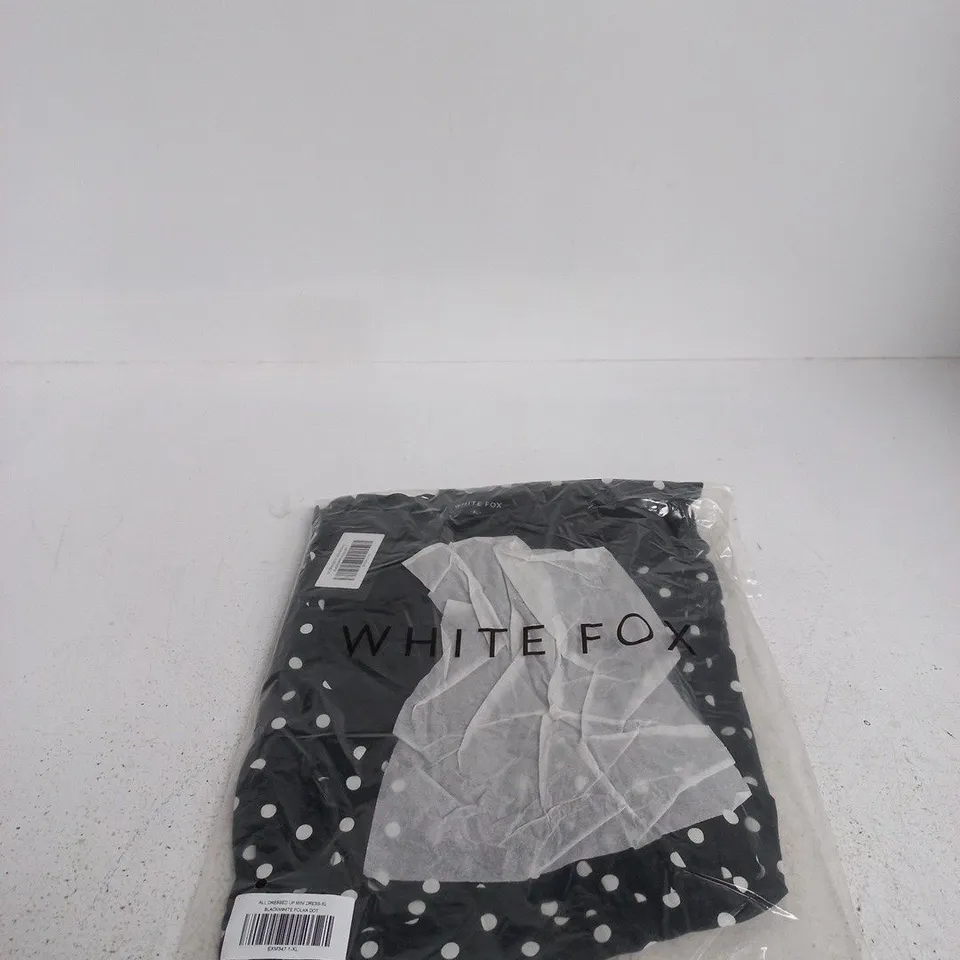 WHITE FOX ALL DRESSED UP MINI DRESS BLACK/WHITE POLKA DOT XL