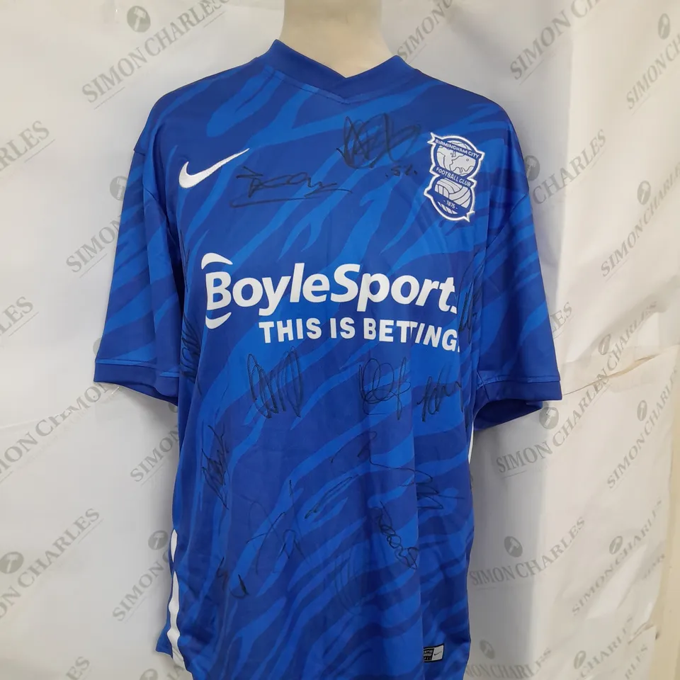 NIKE SIGNED BCFC FOOTBALL TSHIRT IN BLUE SIZE L