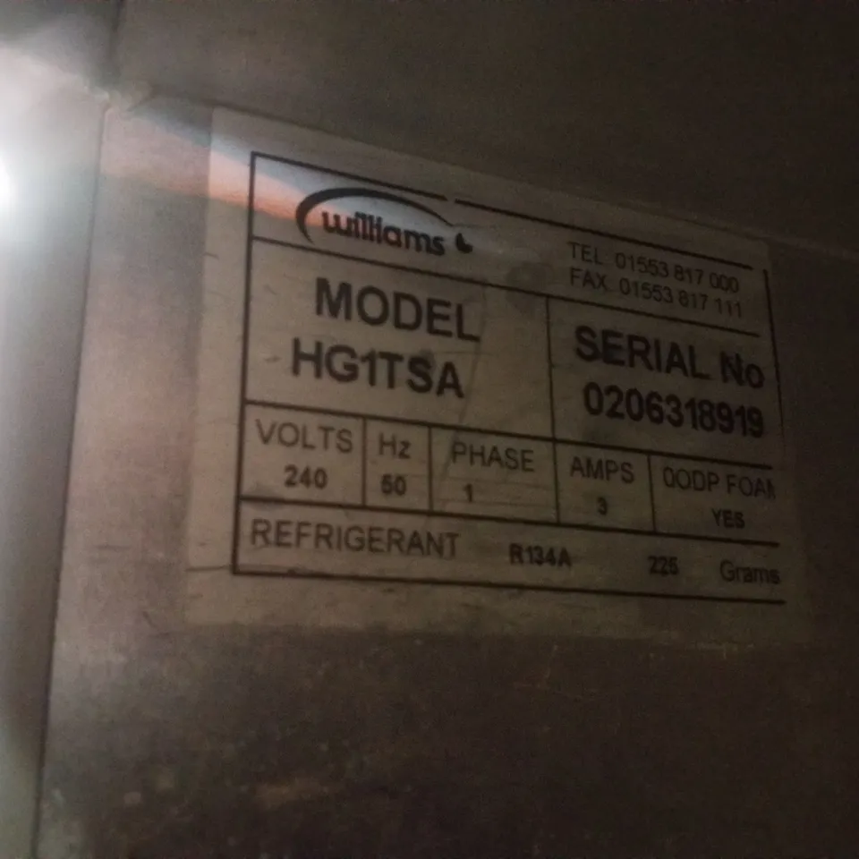WILLIAMS HG1TSA UPRIGHT FRIDGE