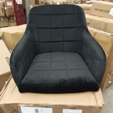 BOXED SET OF 2 BLACK VELVET DINING CHAIRS 